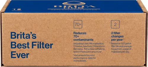 Vista 8 de Brita Filtro de agua de repuesto, sin BPA, reemplaza 900 botellas de agua de plástico, dura seis meses o 120 galones, incluye 1 filtro, esencial