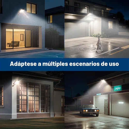 Vista 7 de Paquete de 2 luces solares de calle de inducción impermeables para exteriores, 6500 K, foco de seguridad con sensor de movimiento de control remoto