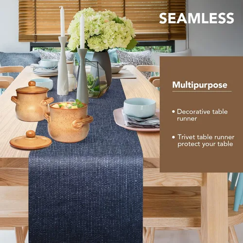 Vista 3 de Tapete de mesa de salvamanteles para platos calientes, 12 x 40 pulgadas, resistente al calor, impermeable, decorativo, para granja, cocina