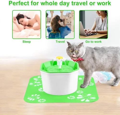 Vista 3 de Fuente de agua para gatos, fuente de agua silenciosa para mascotas, fuente automática para gatos, higiénico saludable, bebedero de agua dulce
