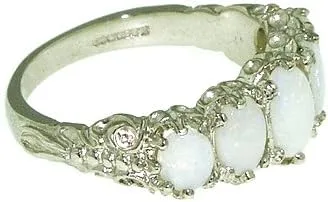 Vista 2 de Anillo de plata de ley 925 auténtico ópalo para mujer