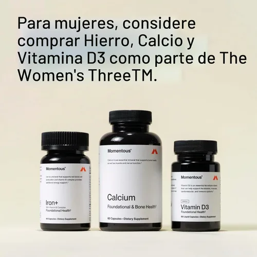 Vista 7 de Momentous Iron+ con vitamina C y complejo de vitamina B, cápsulas de hierro Ferrochel para apoyo fundamental de la salud, certificado NSF