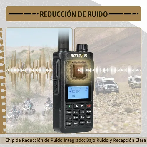 Vista 8 de Retevis RA89 Radio de mano Ham, radio de doble banda con micrófono
