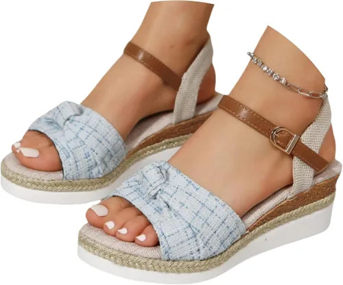 Vista 7 de Sandalias ortopédicas para mujer, tacones de cuña para mujer, pantuflas de caminar con soporte de arco, sandalias de cuña de verano elegantes