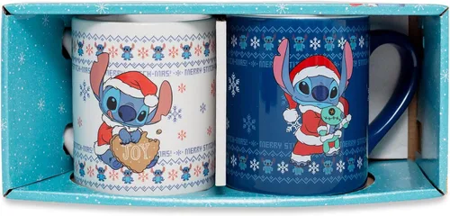 Vista 7 de Disney Lilo & Stitch - Juego de 2 tazas de cerámica, tazas de café para expreso, té, cada uno tiene capacidad para 14 onzas