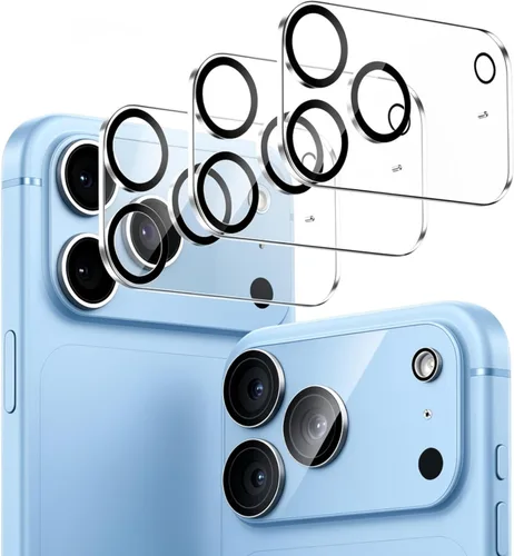 Vista 15 de [Paquete de 3] Protector de lente de cámara compatible con iPhone 13 y iPhone 13 Mini, cubierta de cámara de vidrio templado 9H de alta calidad Negro