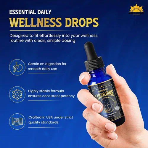 Vista 3 de Lugoldina 150 mcg iodine per drop; alcohol-free and glycerin-free liquid iodine supplement made in USA.