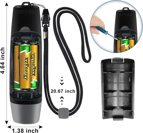 Vista 5 de ANIZR Silbatos electrónicos con cordón, ajustable de 3 tonos y 3 silbatos de emergencia de gran volumen, silbato de árbitro de baloncesto