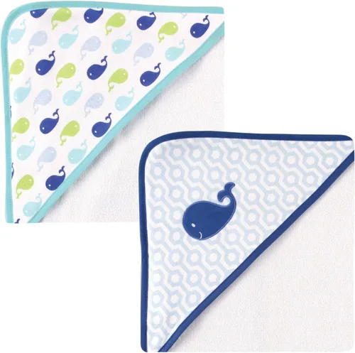 Vista 8 de Luvable Friends Toallas unisex con capucha de rizo de algodón para bebé, elefante básico, talla única