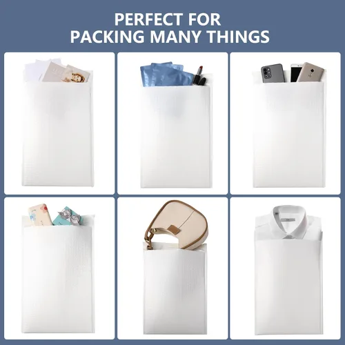 Vista 4 de zmybcpack Sobres de burbujas de polietileno blanco de 8.5 x 12 pulgadas, paquete de 50 Sobres acolchados para envío, autosellados, para envío