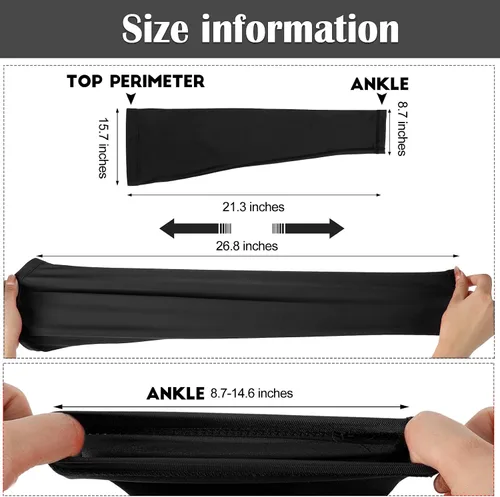 Vista 3 de Mangas de compresión para piernas, manga larga para rodilla, protección UV, para hombres y mujeres, deporte, baloncesto, fútbol americano
