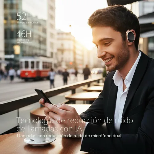 Vista 6 de Auriculares inalámbricos con ganchos para los oídos, tiempo de reproducción Oro rosa