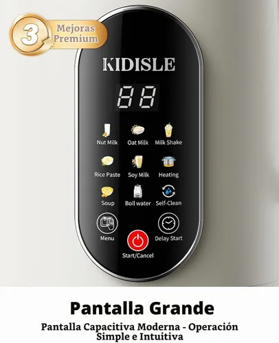 Vista 6 de KIDISLE Máquina para hacer leche de nueces 10 en 1 y máquina de sopa