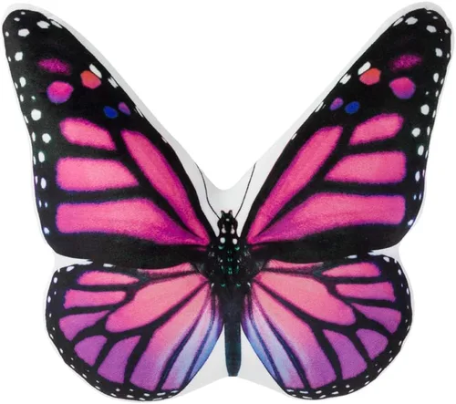Vista 21 de JWH Almohada decorativa de mariposa 3D, almohada de animales estética, de peluche, funda de almohada con estampado de bonito cojín para cama, sofá