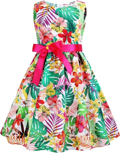 Vista 157 de Vestido de verano para niña, de algodón, con diseño floral