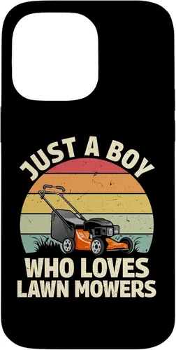 Vista 21 de just a boy who Loves Lawn mowers Funny Gardening Lover Art Case for iPhone 17