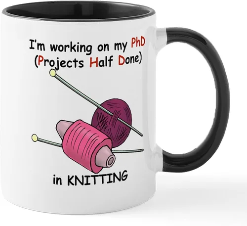 Vista 14 de CafePress Knitting Phd (Projects Half D Mug 11 oz (11.0 fl oz) Taza de café de cerámica