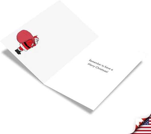 Vista 2 de NobleWorks 12 Divertidas Tarjetas de Felicitación de Navidad en Caja a Granel con Sobres de 5 x 7 Pulgadas (1 Diseño, 12 de Cada Una) Santa's Senior