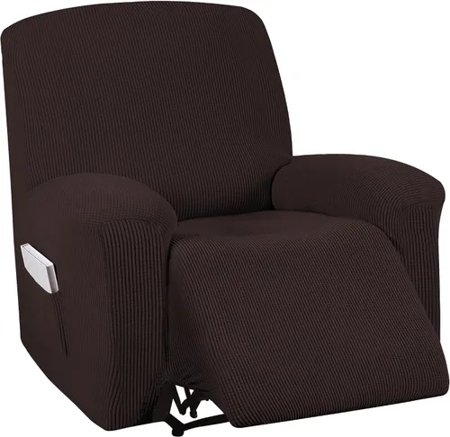 Vista 26 de Turquoize Funda elástica para silla reclinable, funda para sofá reclinable, funda de sofá de 1 pieza con bolsillo lateral, funda protectora