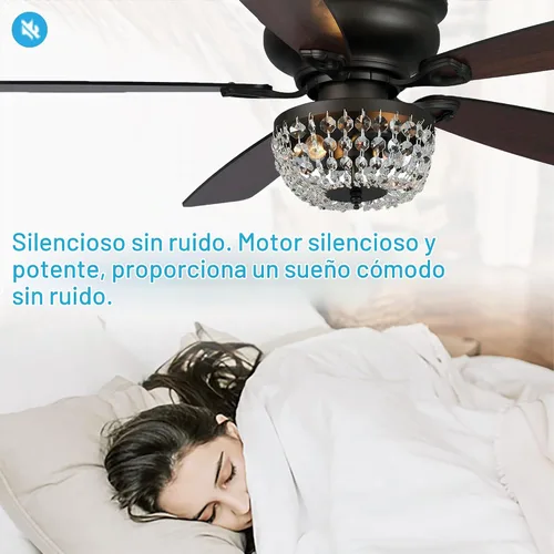 Vista 9 de Ventiladores de techo de 48 pulgadas con luces y control remoto, ventilador Bronce - Los Ángeles