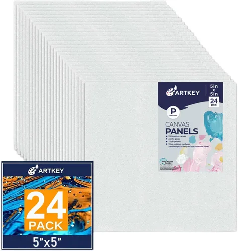 Vista 21 de Artkey Bastidores entelados para pintar, 8 x 10 pulgadas, paquete de 4 unidades, lienzo en blanco de 10 onzas con imprimación 100% algodón blanco