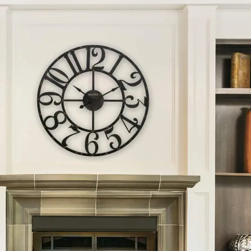 Vista 2 de Bulova C4821 Gabriel - Reloj de pared de gran tamaño, color marrón rústico