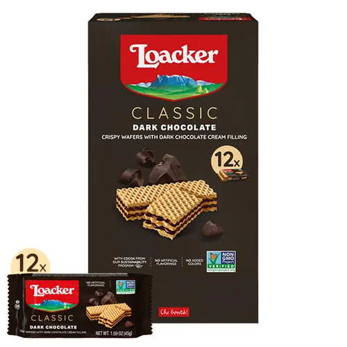Vista 15 de Loacker - Galletas clásicas de oblea de crema de chocolate, paquete de 12, sin OMG