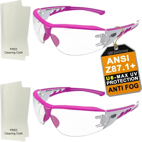 Vista 15 de HTS HUNTERSKY Gafas de seguridad de tiro envolventes U6 transparentes, antiniebla y antiarañazos, ligeras y súper flexibles con ANSI Z87.1