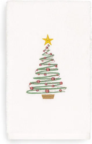 Vista 27 de Toalla de mano bordada de lujo 100% algodón turco, racimo de acebo de Navidad