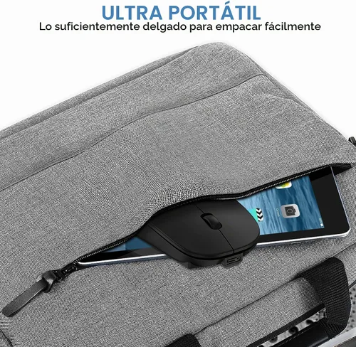 Vista 5 de Ratón Bluetooth inalámbrico para MacBook Air Mac Pro iPad Laptop Computadora Pad Óptico recargable delgado silencioso modo dual