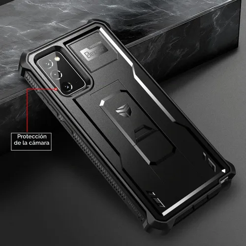 Vista 5 de Dexnor Funda para Samsung Galaxy Note 20 5G, [Protector de pantalla integrado y soporte] Protección de grado militar resistente a prueba de golpes