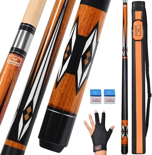 Vista 9 de Palo de billar, Pro cue con estuche rígido, juego de tacos de billar de 58 pulgadas, 18-19 onzas, rosa/naranja/verde