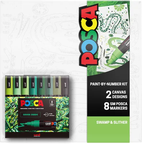 Vista 9 de POSCA® Kit de lienzo de pintura por número con 8 marcadores de pintura PC Boho
