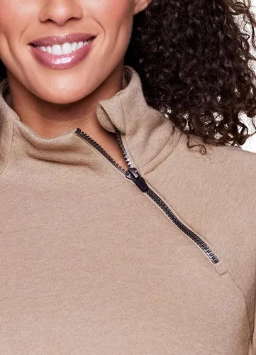 Vista 5 de RBX Active - Vestido tipo túnica de forro polar con cremallera de 14 para mujer, vestido tipo suéter con bolsillos