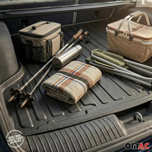 Vista 8 de OMAC Alfombrillas para maletero Honda Fit Hatchback 5 puertas 2007-2008 Moldeado 3D Cargo Liner - Negro - Caucho - Protección para todo
