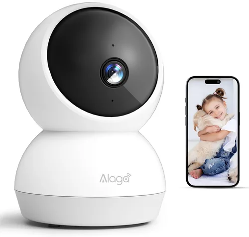 Vista 12 de Cámara de seguridad, cámara de seguridad interior HD 2K, cámara panorámica/inclinable de 360 grados para mascotas, WiFi 2.4G y 5G, detección