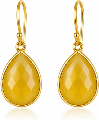 Vista 24 de Aretes de ágata musgo verde de 0.472 x 0.709 in con forma de pera de plata de ley 925, aretes de piedras preciosas hechos a mano, juego de bisel