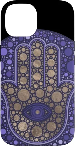 Vista 4 de Funda para iPhone 11 Purple Evil Eye and Hamsa Hand
