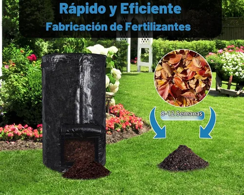 Vista 4 de MyLifeUNIT Contenedores de compostaje para exteriores, contenedor de compostaje para jardín exterior, bolsa de basura reutilizable para jardín, 34
