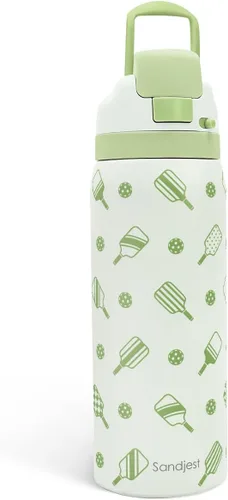 Vista 16 de Botella de agua aislada de acero inoxidable SANDJEST con pajita para deportes y viajes, la mejor tía de siempre, 946ml, regalos para mujeres, día