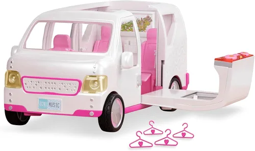 Vista 9 de Lori Sweet Escape SUV de lujo para muñecas pequeñas, coche rosa con luces