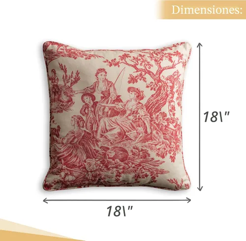 Vista 5 de Maison d' Hermine The Miller - Funda de cojín decorativa 100 % de algodón, tejido Toile de Jouy Para sofá, sillón, dormitorio, hogar, sala