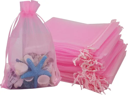 Vista 7 de Stratalife Bolsas de organza de malla de 5 x 7 pulgadas con cordón, 100 Azul marino 5x7 pulgadas