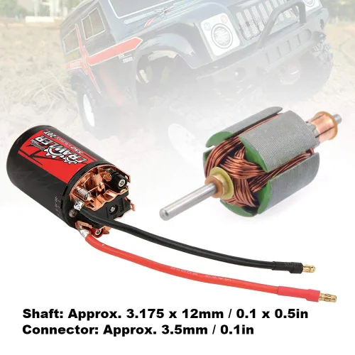 Vista 5 de Dilwe Motor cepillado a control remoto, 550 0.50 cables 20T cepillado motor RC parte del motor compatible con 1/10 RC Crawler