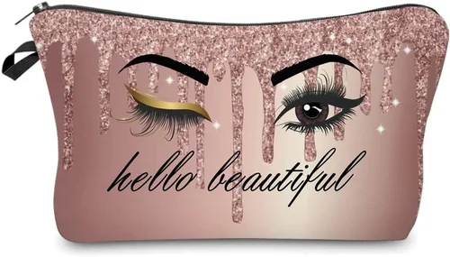 Vista 16 de Bolsa de maquillaje para bolso, bolsas de cosméticos para mujer, regalo inspirador para mujer, pequeña bolsa de cosméticos divertida, bolsa de viaje