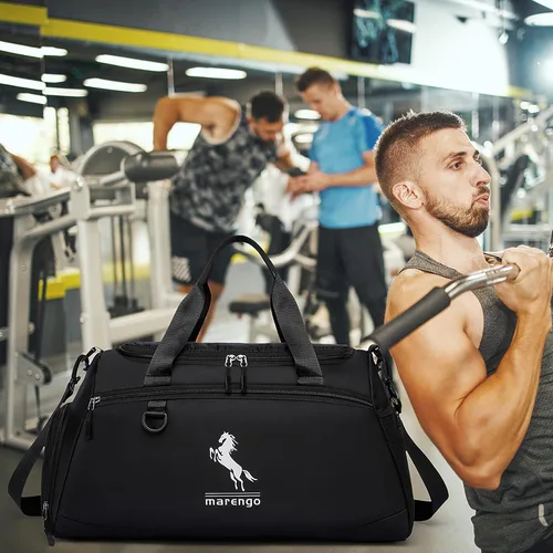 Vista 8 de Bolsa de gimnasio, Negro -, Bolsa de gimnasio Bolsa de lona