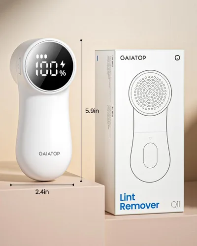 Vista 7 de GAIATOP Afeitadora de Tela Recargable Removedor de Pelusa 3 Velocidades Desfibrador de Suéteres, Pantalla Digital Bonita Gran Almacenamiento