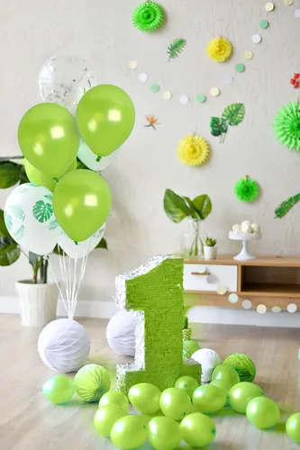 Vista 6 de Treasures Gifted Paquete de 36 globos metálicos de color verde lima, globos de látex verde claro de 12 pulgadas, suministros de fiesta de neón