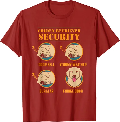 Vista 65 de Camisa Golden Retriever de seguridad Golden Retriever para perro divertido, Negro, S