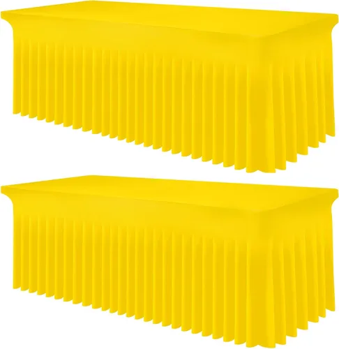 Vista 14 de Smiry Mantel de Spandex, Mantel Elástico Ajustable Extensible para Mesas Rectangulares de 6 Pies, Falda Cubierta de Mesa Impermeable y Lavable